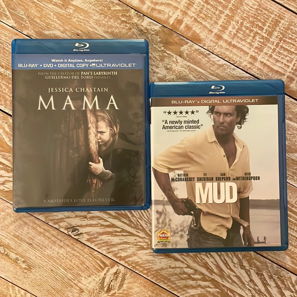 🎬 2 Blu-ray Movies Mama & Mud 🎬 (mama also on dvd)